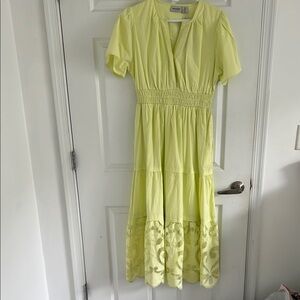 Anthropologie somerset lookalike Yellow Flutter Sleeve Sundress